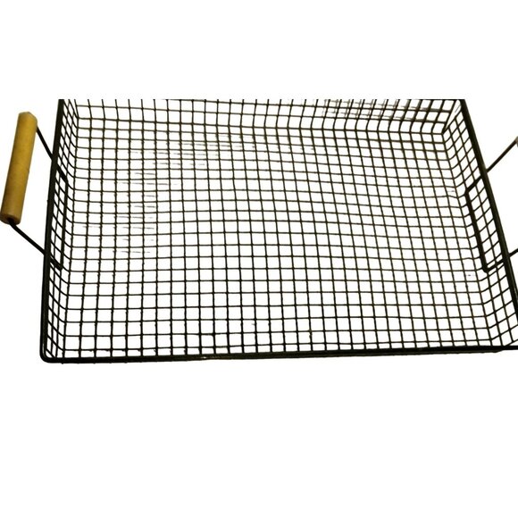 Green Wire Basket Laminated Rectangle Large Flat 16 x 11 inch - Picture 3 of 9